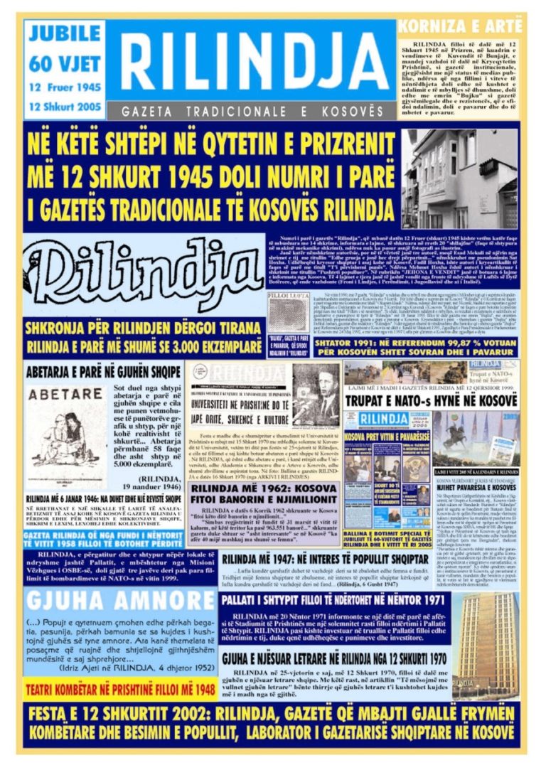 Gazeta Rilindja, histori Kosove e nisur para 77 viteve