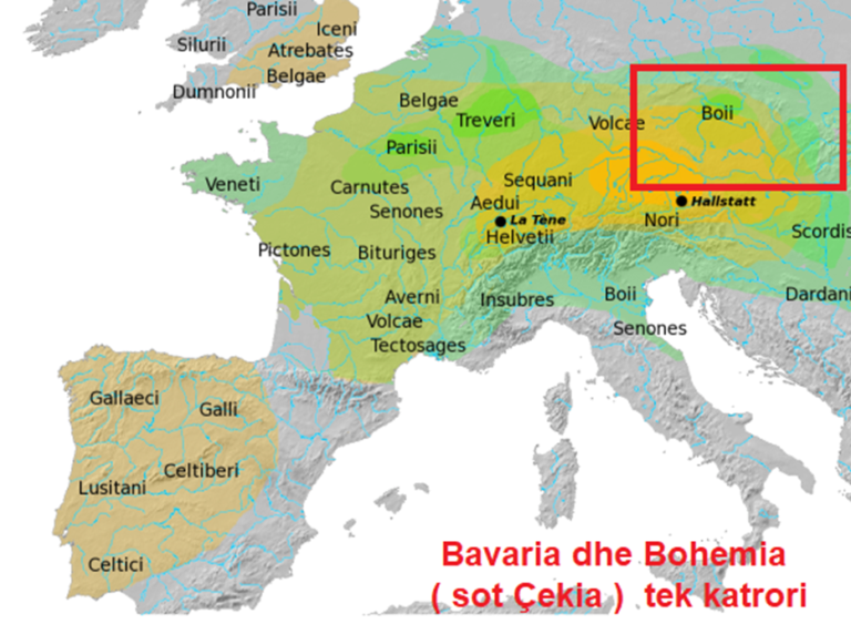 E dini origjinën e Bavarëve dhe Bohemëve ?