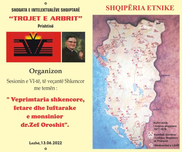 Shoqata” Trojet e Arbrit” organizon sesion shkencor madhështor për Monsinior dr.Zef Oroshin më, 13 qershor 2022 në Lezhë