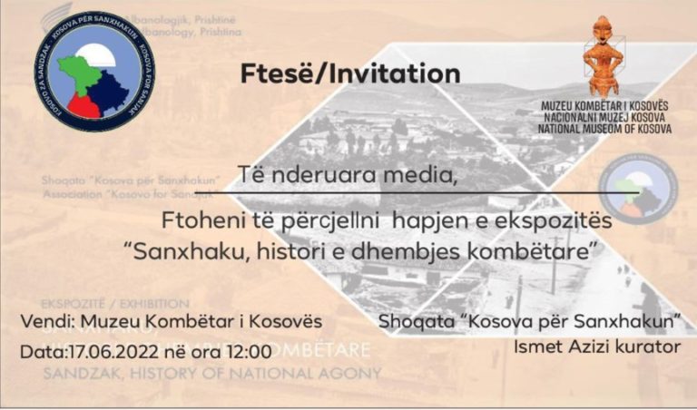 Ftesë medias që të marrin pjesë në ekspozitën “Sanxhaku, histori e dhembjes kombëtare”