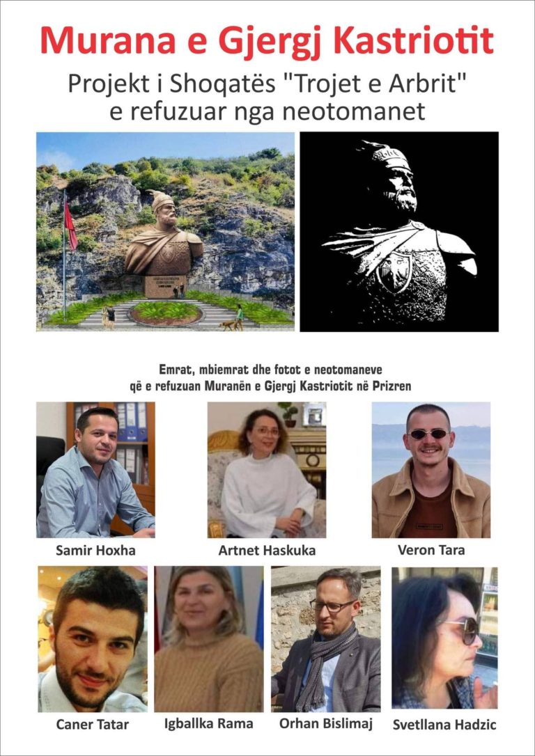 Neotomonet refuzojnë kërkesën e Shoqatës “Trojet e Arbrit” për Muranën e Gjergj Kastriotit në Prizren, por shqiptarët do ta vendosin atë në Prizren