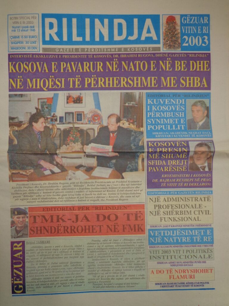 Presidenti historik Rugova, intervistë para 20 viteve: Kosova e pavarur në NATO e në BE dhe në miqësi të përhershme  me Shtetet e Bashkuara të Amerikës 