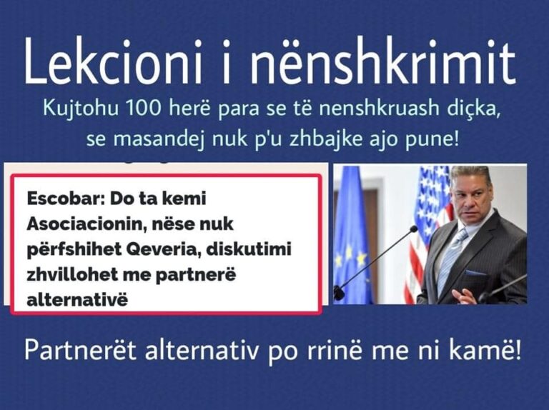 Kur urdhëron “filozofi” i diplomacisë Gabriel Eskobar!!! 