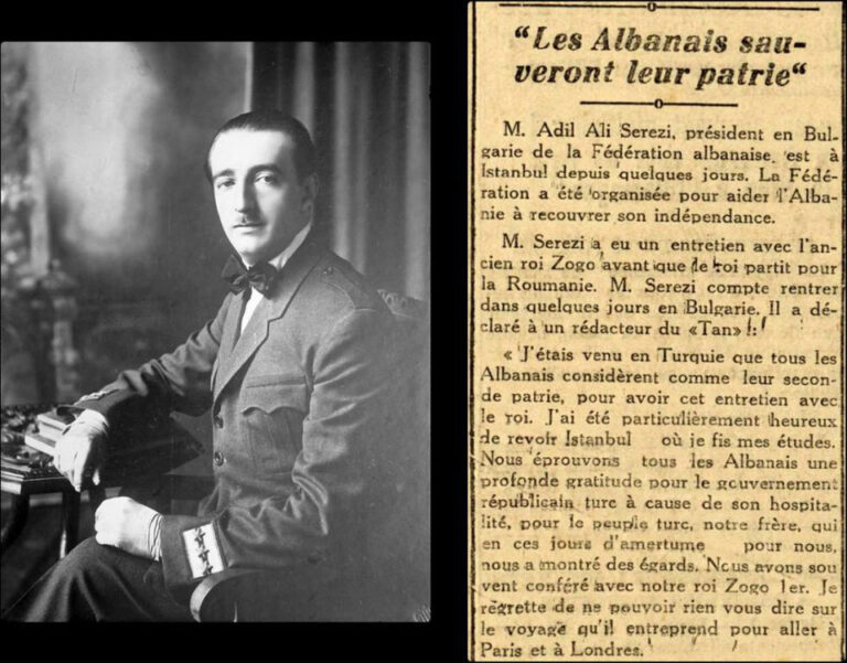 Istanbul (1939) / Deklarata për shtyp e Adil Ali Serezit, kryetarit të Federatës shqiptare në Bullgari, pas takimit me Mbretin Zog në Stamboll