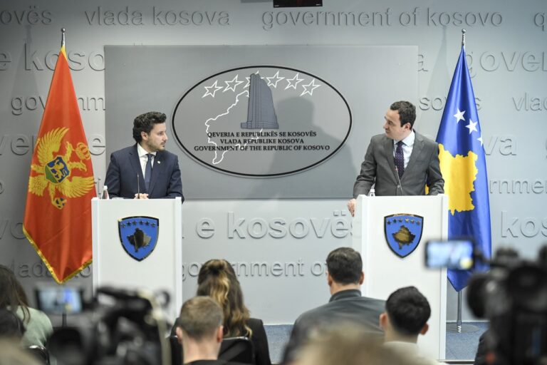 Deklarimi për media i kryeministrit Kurti pas takimit me kryeministrin në detyrë të Malit të Zi, Abazoviq