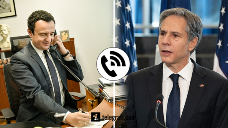 Blinken pas Vuçiqit e telefonon edhe Kurtin, kërkohet shtensionim i situatës në veriun e Kosovës