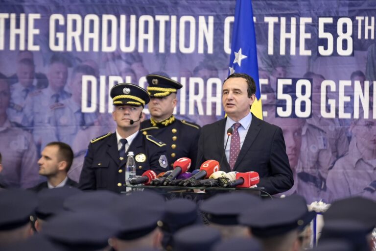 Kryeministri Kurti në diplomimin e Gjeneratës së 58-të të Policisë së Kosovës