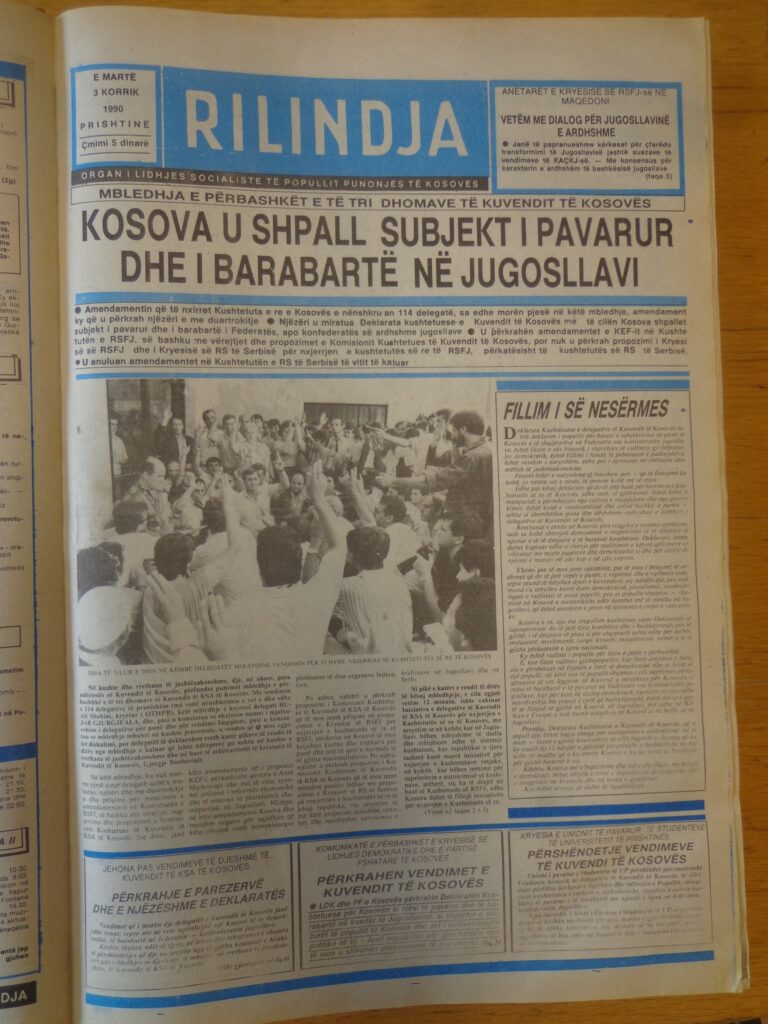 Deklarata Kushtetuese e 2 Korrikut 1990, fillim i së nesërmes së Kosovës shtet 