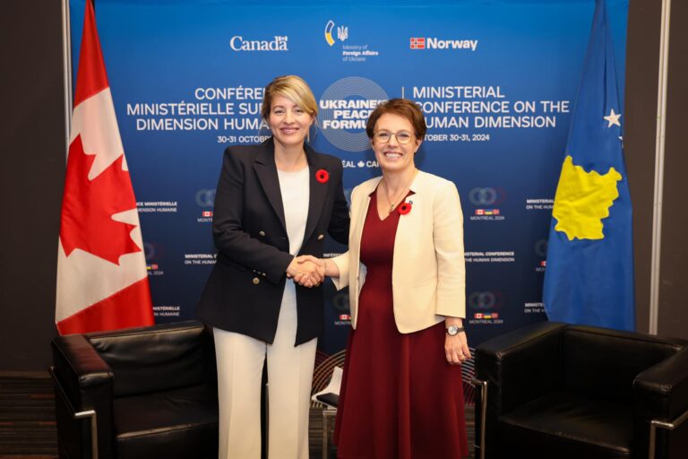 Partneritet i fuqishëm ndërshtetëror – Ministrja Gërvalla takon homologen kanadeze, Mélanie Joly