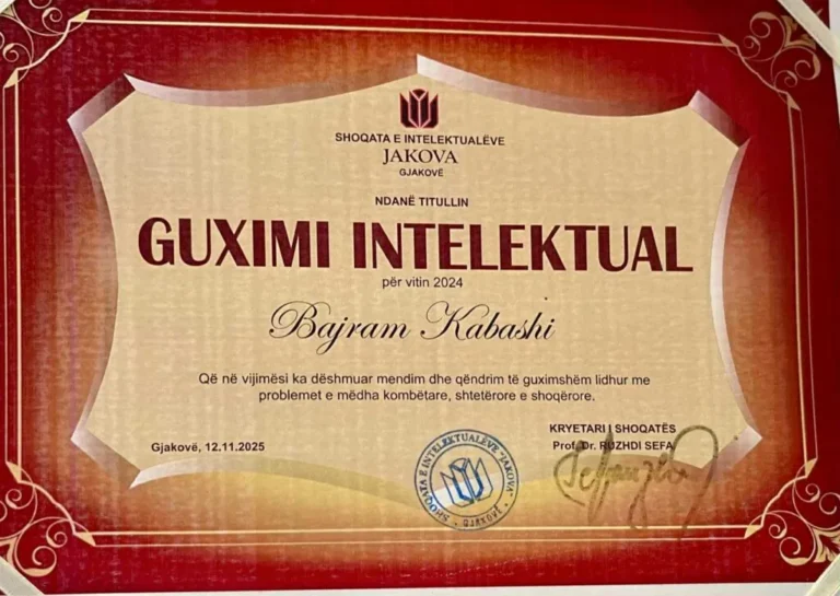 Intelektualët në epokën e ndryshimeve: prijës apo vëzhgues? Fjala që e mbajta dje në Gjakovë me rastin e marrjes së Çmimit “Guximi intelektual”
