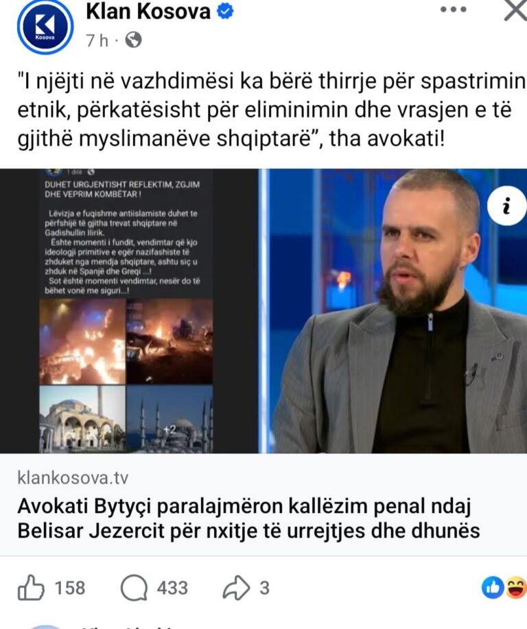 Ardian Jezerci, i biri i Belisar Jezercit, e bënë publike deklaratën e babait për avokatin paditës Asdren Bytyçi