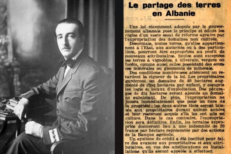 La Tribune de Genève (1930) / Ndarja e tokave në Shqipëri — Reforma agrare në kohën e Mbretit Zog I