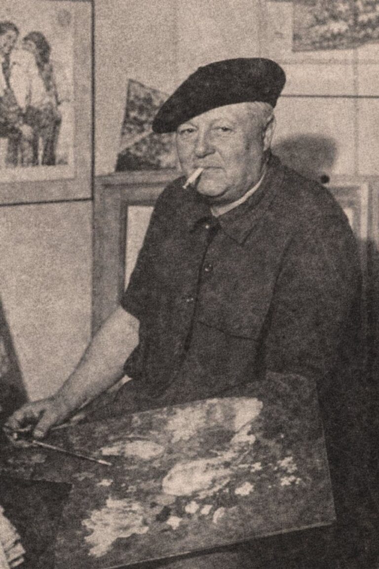 Gazeta franceze (1954) / Historia e Dhimitër Zikos, shqiptarit që pikturoj portretin e Winston Churchill-it me kostum bask