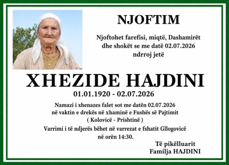 Vdiq Xhezide Hajdini, nënëlokja e shekullit nga Gllogovica e Gollakut që sfidoi kohën, luftërat dhe harresën