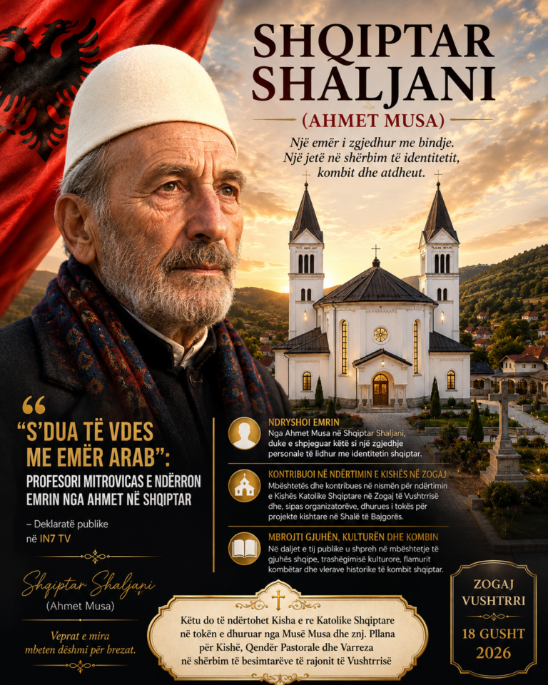 Shqiptar Shaljani (Ahmet Musa), një emër i zgjedhur me bindje