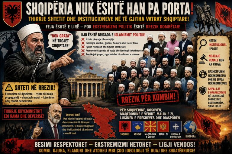 Thirrje institucioneve shqiptare dhe institucioneve të rajonit për mbrojtjen e sigurisë, tolerancës dhe rendit demokratik