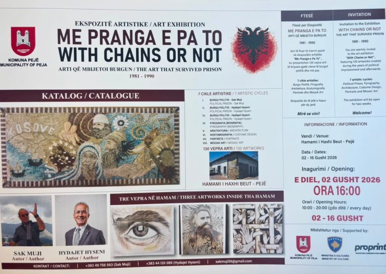 Të pranishëm në inaugurimin e ekspozitës ndërkombëtare “ME PRANGA E PA TO” – Arti që mbijetoi burgun politik (1981–1990)