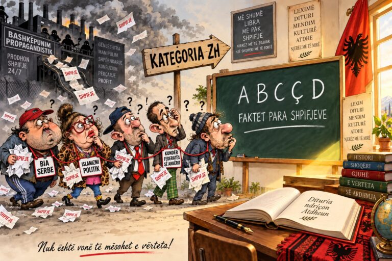 Kategoria Zh e nalafabetizmit, llumi propagandistik që shet baltën e facebookut si “hulumtim” dhe zvarritet pas ish-pushtuesve
