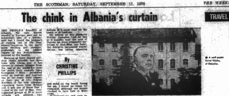 The Scotsman (1976) / “Një çarje në perden e Shqipërisë” — Britanikja Christine Phillips në Shqipërinë e izoluar të Enver Hoxhës
